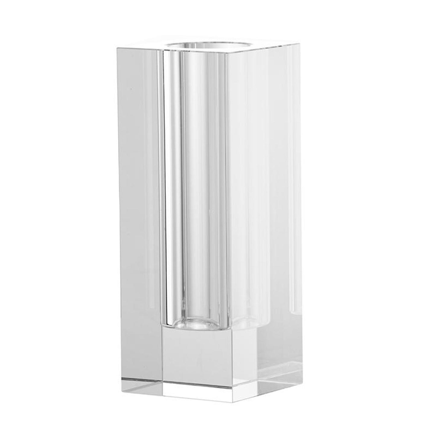 10" Clear Square Glass Table Vase-1