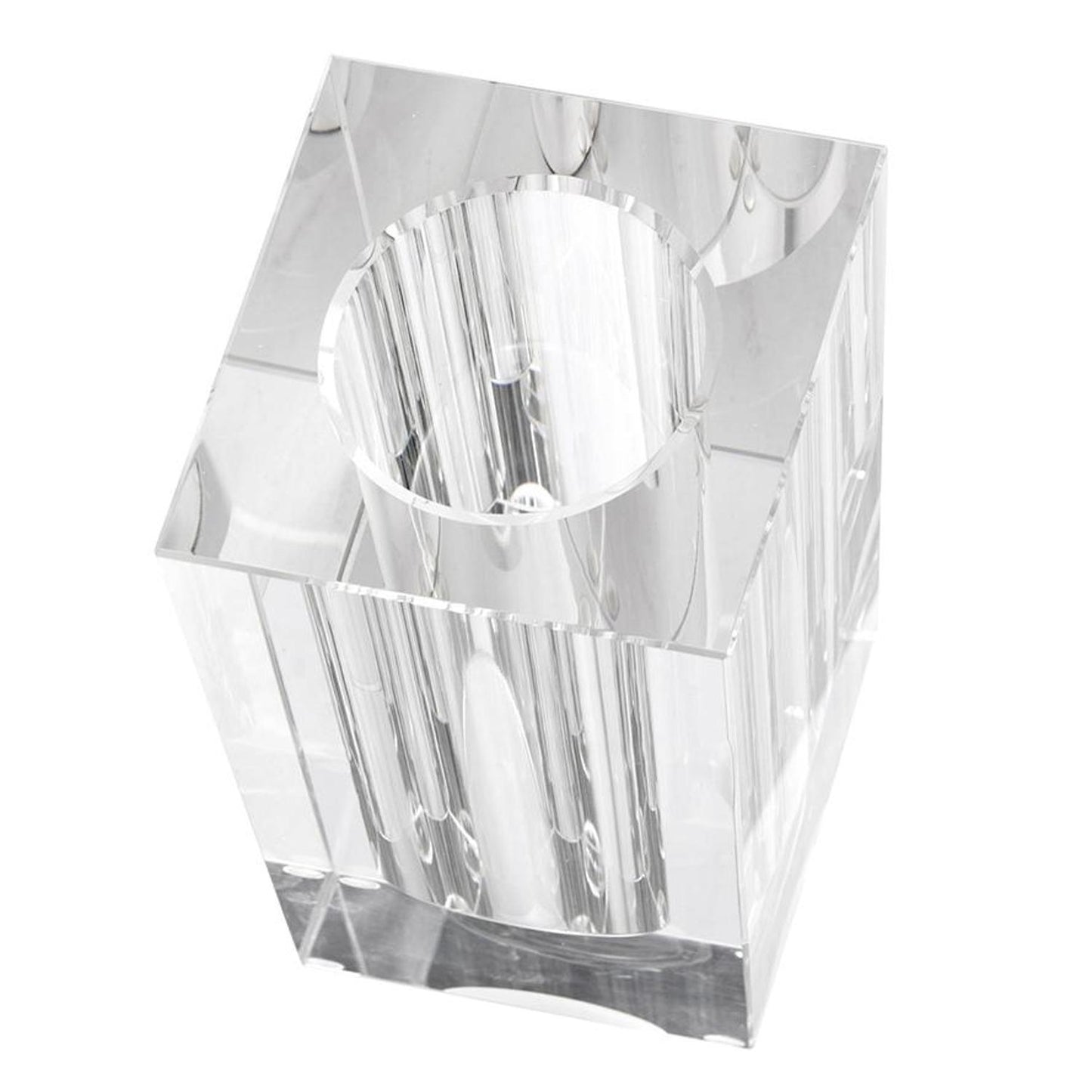 10" Clear Square Glass Table Vase-3