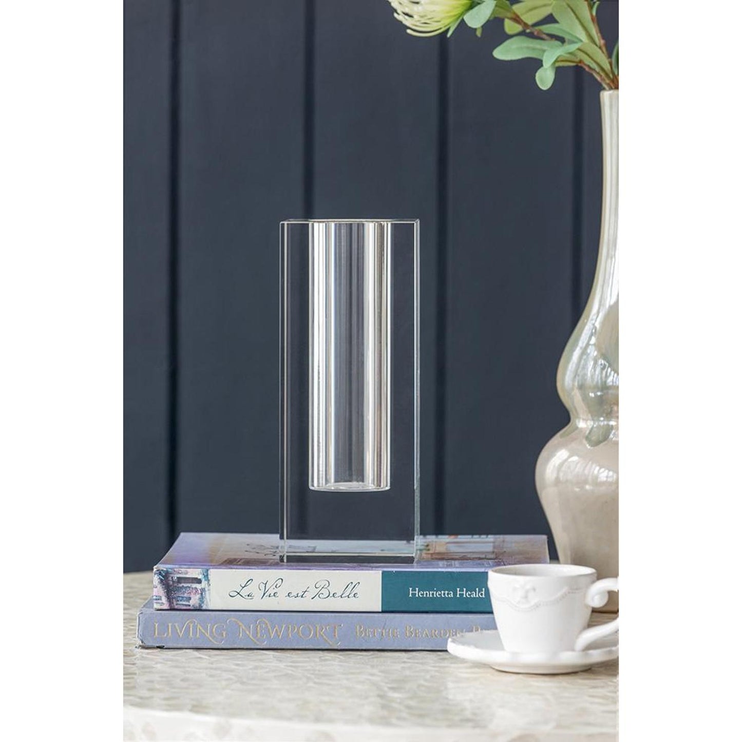 10" Clear Square Glass Table Vase-5
