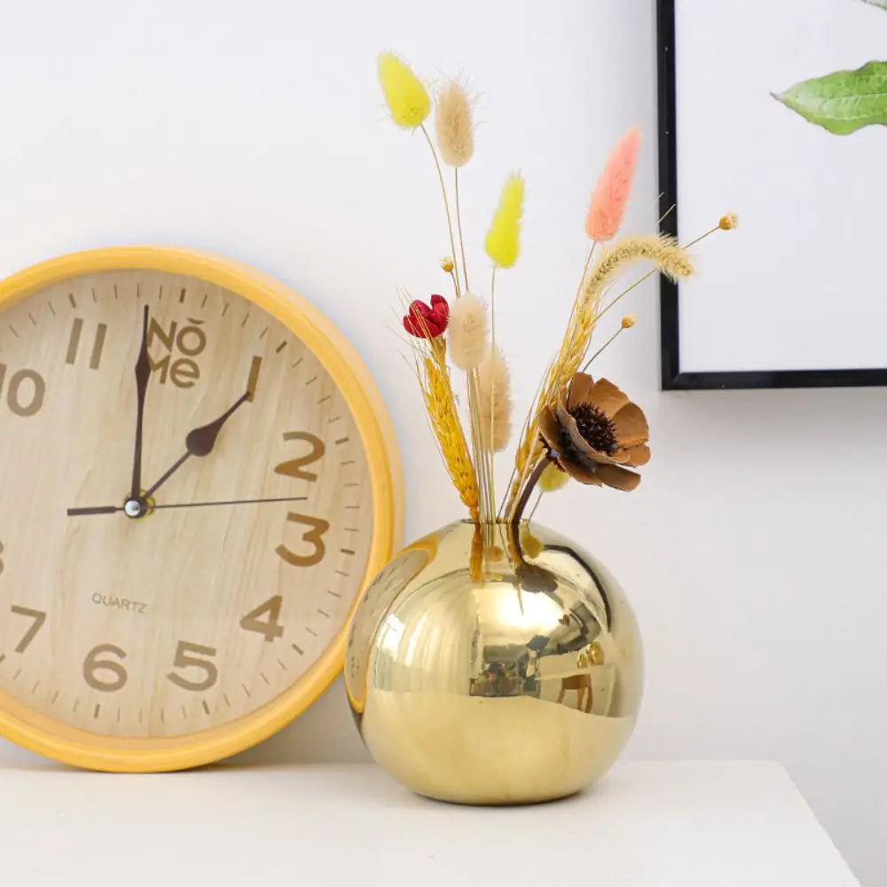 NNEOBA Golden Ball Ceramic Vase for Flower Arrangements