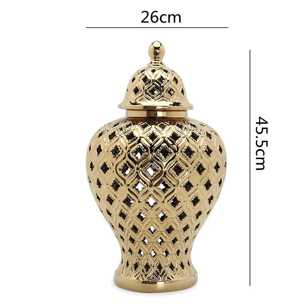 Elegant Handmade Ceramics Hollow Out Vase