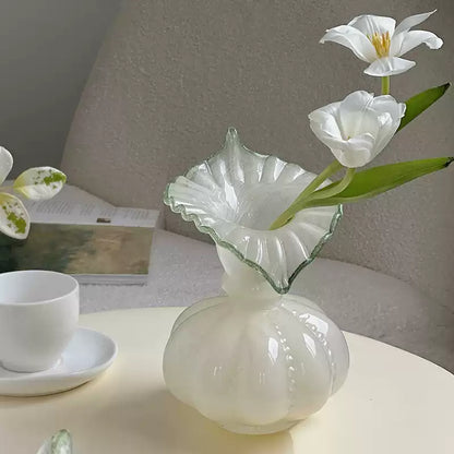 Elegant Jade Glass Flower Vase