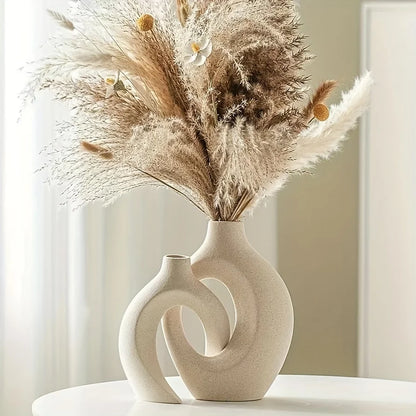 Hollow Ceramic Vase Set for Modern Decor